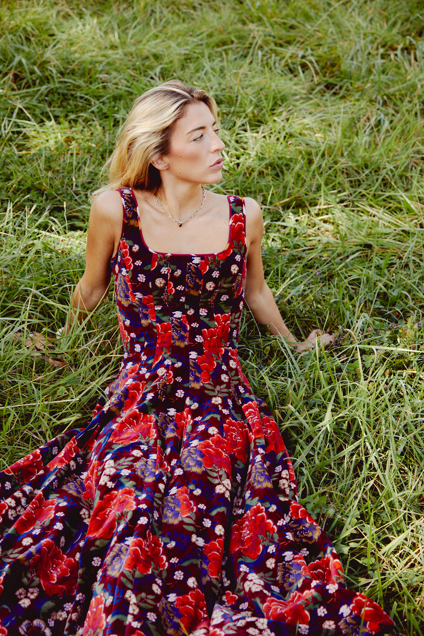Audrey Dress Velvet Red