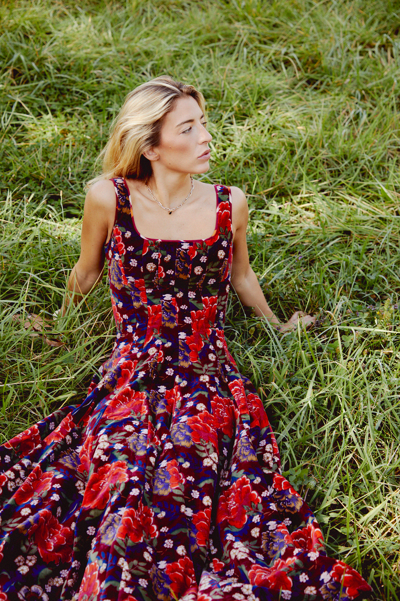 Audrey Dress Velvet Red