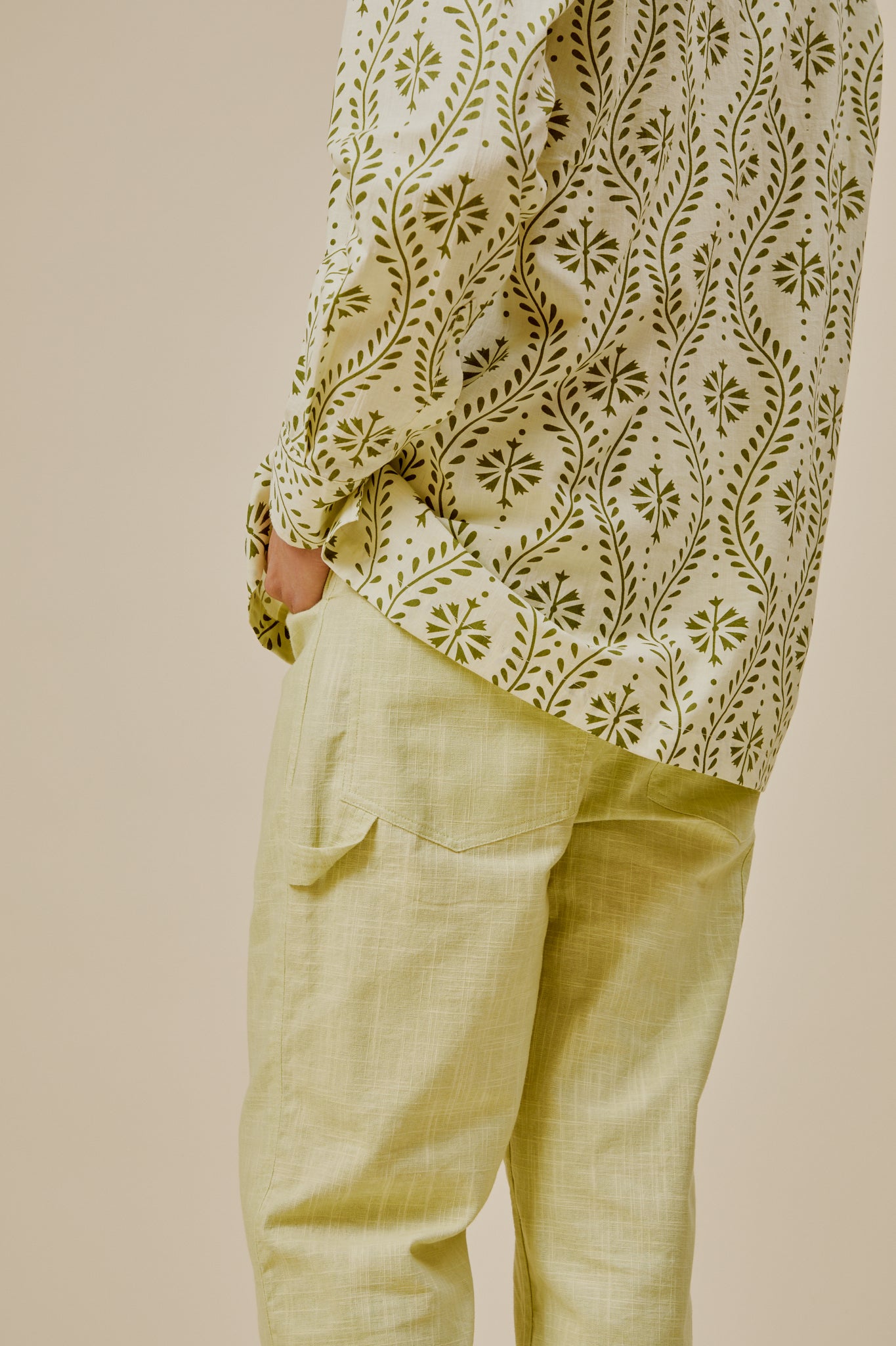 Harry Shirt Green Flower Swirl