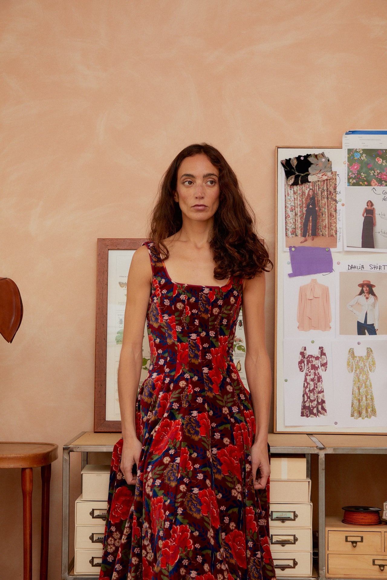 Audrey Dress Velvet Red