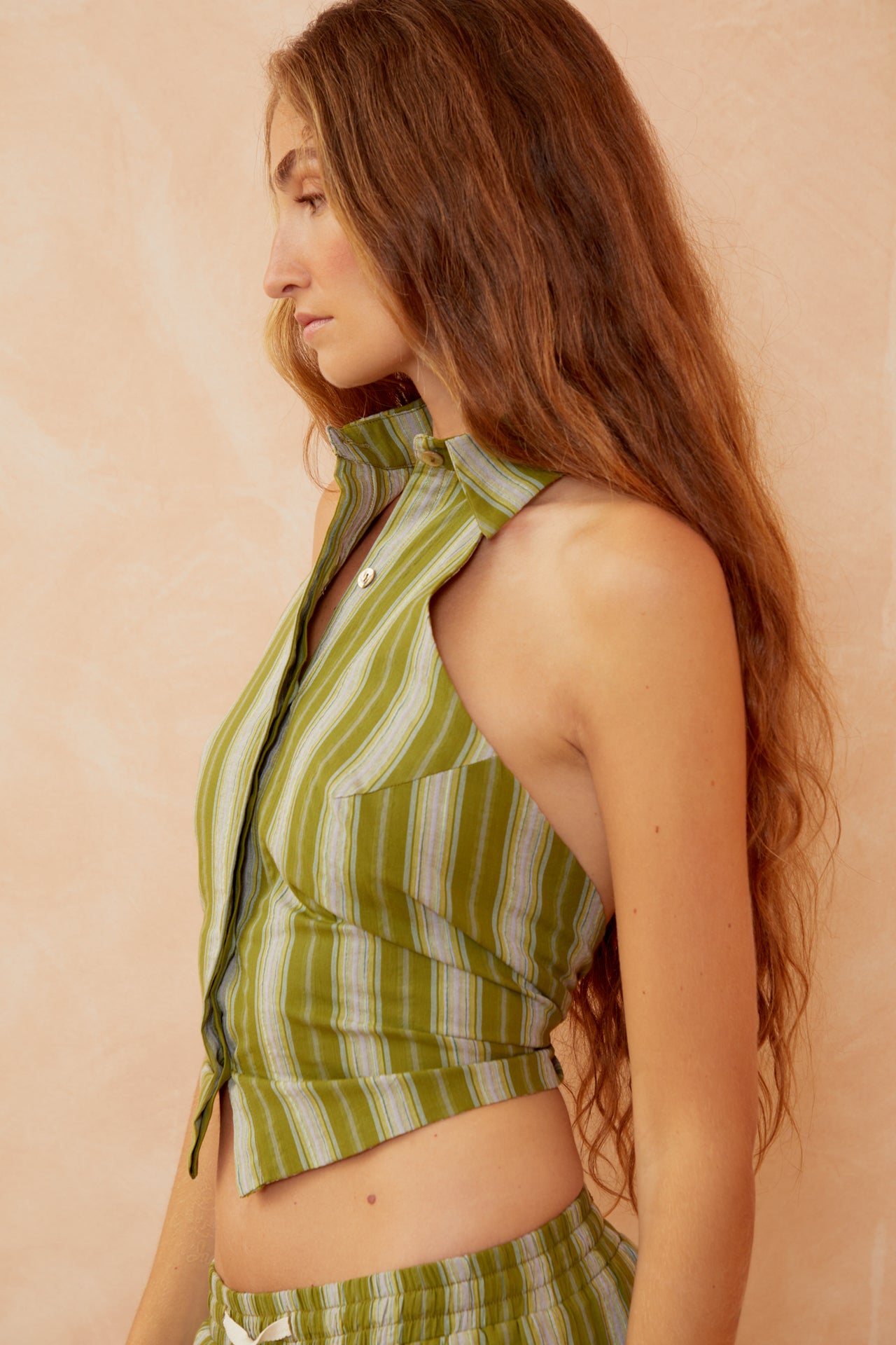 Sol Top — Green Stripes